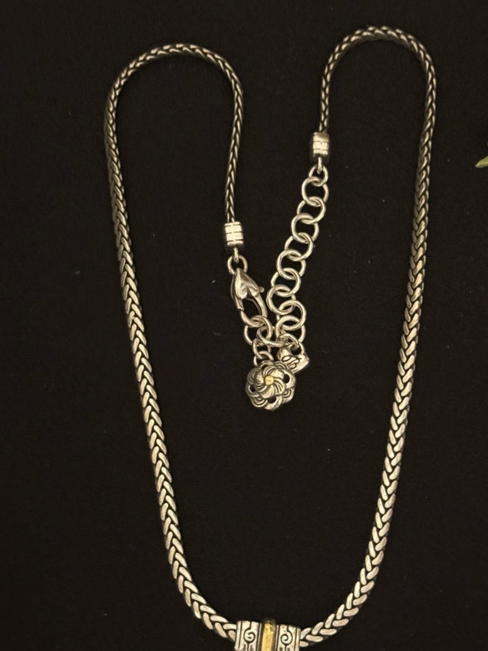 Brighton Two-Tone Floral Pendant Necklace - Silver and Gold - Picture 11 of 11